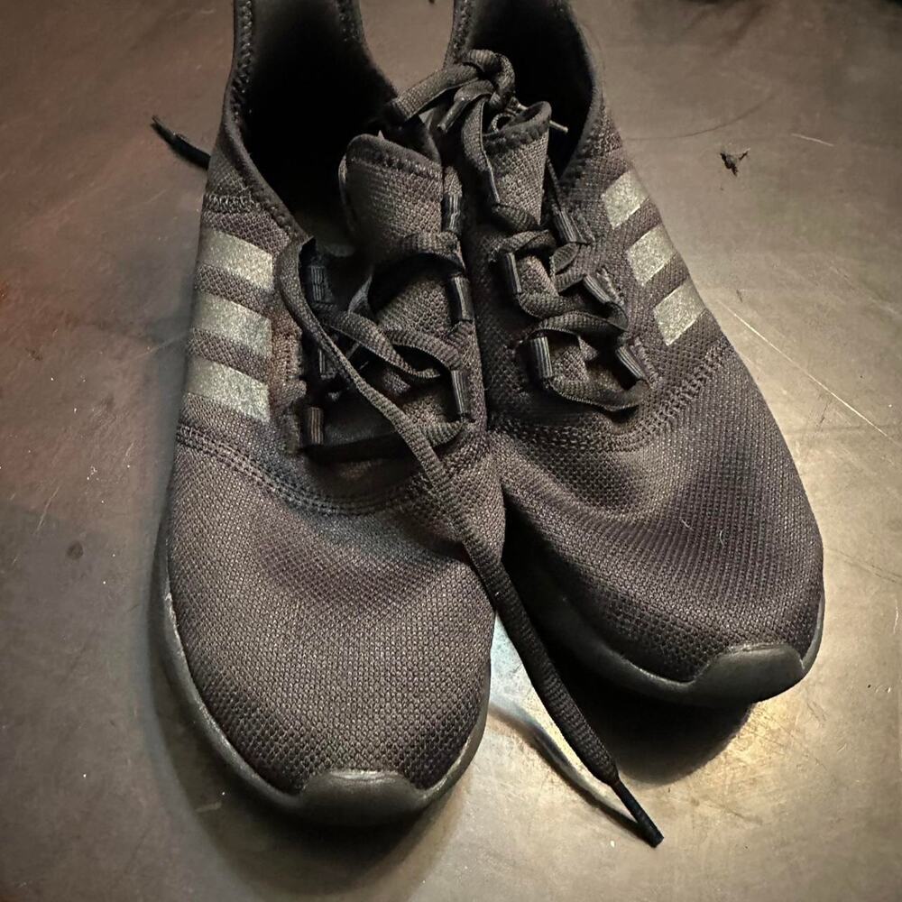 Adidas black running shoes size